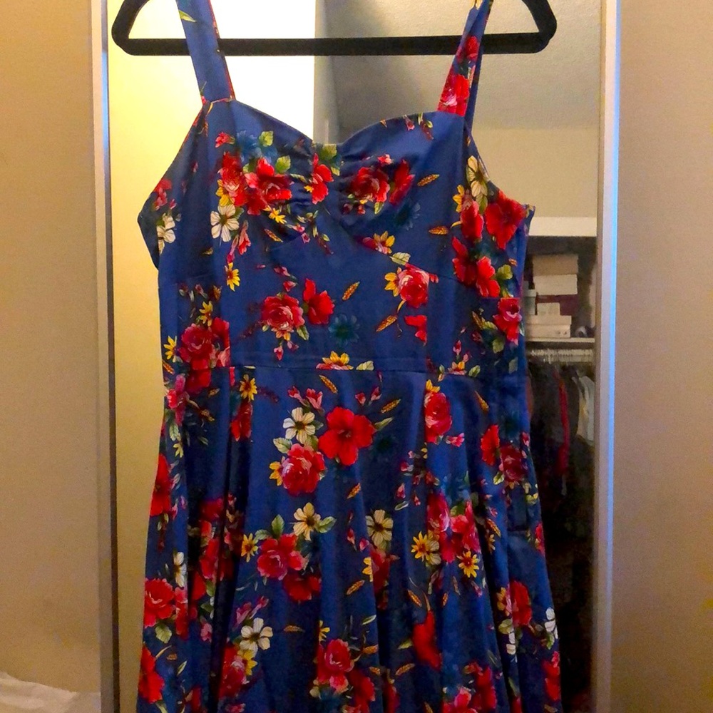 Floral 1950s swing style dress
